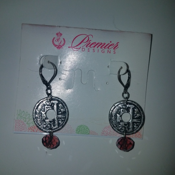 Purple and silver multi chain necklace and earring - Picture 2 of 3